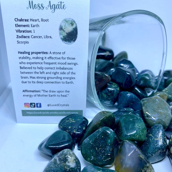 Moss Agate Tumbled Crystal - Picture 2 of 4